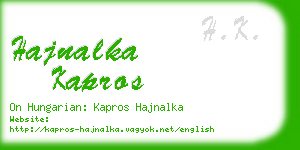 hajnalka kapros business card